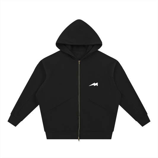 Dolman Sleeve Zip-Through Fleece  Hoodie